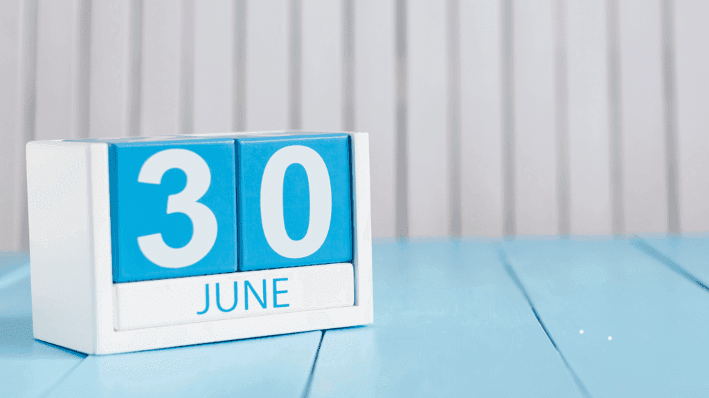 june 30 calendar to mark a career transition period