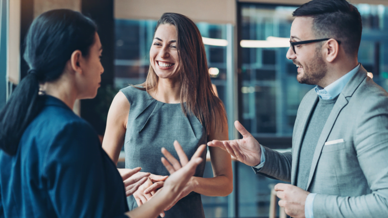 People engaging in career management through networking