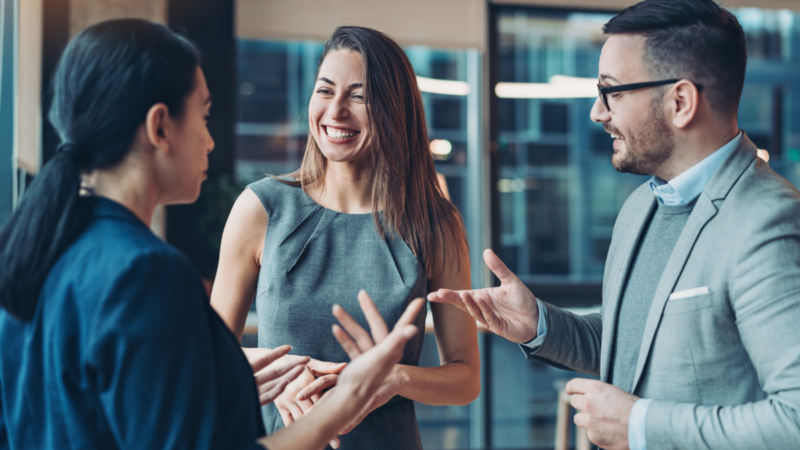 People engaging in career management through networking
